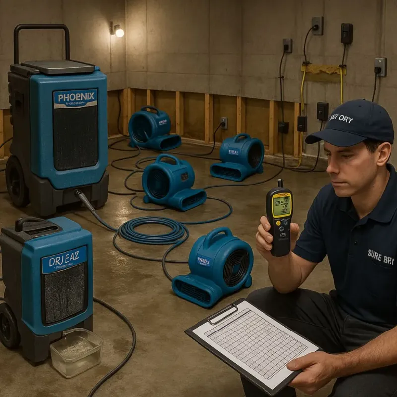 Structural Drying and Dehumidification process in Brightwaters, NY